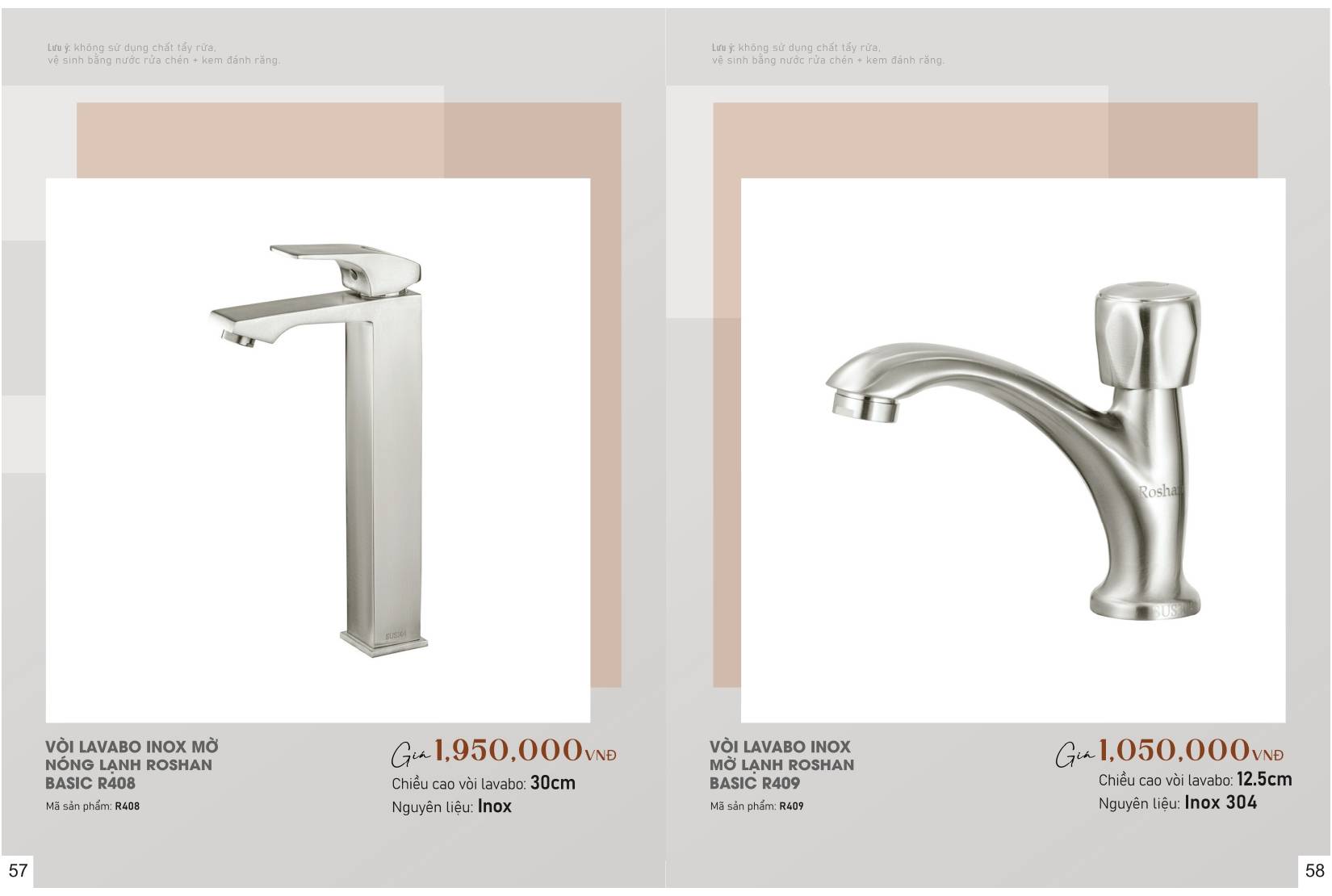 Sen tắm, Vòi nước và phụ kiện phòng tắm ROSHAN Catalogue và Bảng giá mới nhất /Page 31